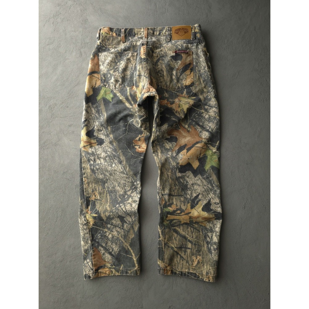 Vintage 2000s Diamond Cut Straight Leg Camo Real Tree Pants Cotton Men's 32 x 28